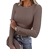 ANRABESS Women Long Sleeve Shirts Rib Knit Slim Fit Tops Basic Tee 2025 Fall Outfits Casual T-Shirt Underscrubs Layer Clothes