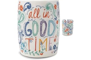 STEEL MILL AND CO. Steel Mill & Co. 15 ounce Ceramic Painter's Artist Cup, Paint Brush Holder and Cleaner, Mixing Cup for at Home Art Supplies, All In Good Time