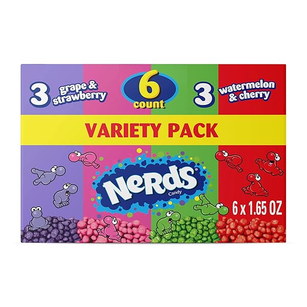 NERDS CANDY, DUAL VARIETY PACK, GRAPE & STRAWBERRY,...