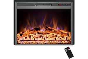 Kentsky Electric Fireplace, 30" Electric Fireplace Inserts, Recessed Fireplace Heater with Remote Control, Adjustable Flame Colors, Timer&Overheating Protection, 750/1500W