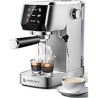 AMZCHEF Espresso Machine 20 Bar – Professional Coffee Maker with Milk Frother, Adjustable Temperature & Pressure, Compact Sta