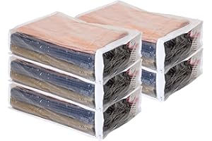 VINYLPAC Set of 5 Clear Vinyl Zippered Storage Bags 11 x 15 x 4 Inch