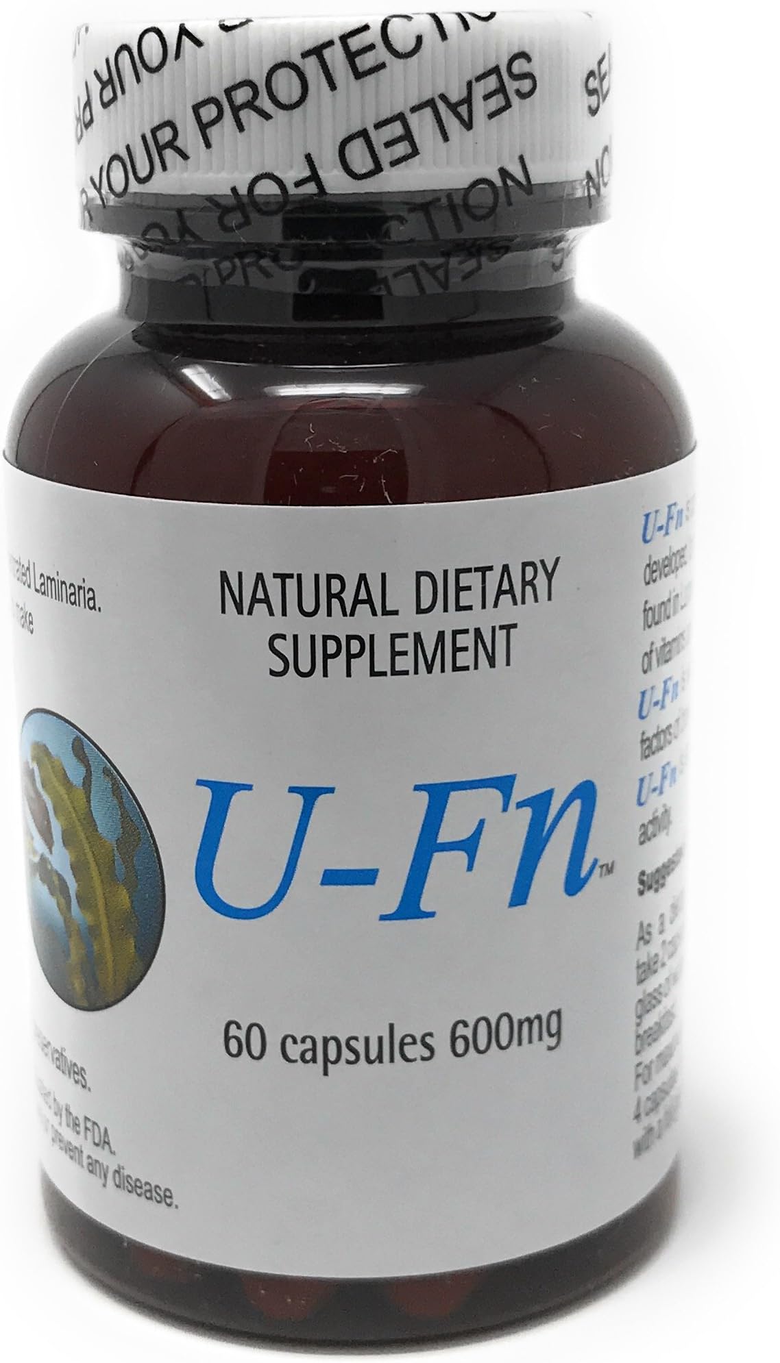 U-Fn Brown Seaweed Extract 600 mg 60 capsules by Pacific Standard (3-pack)