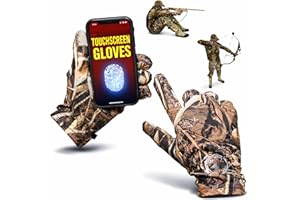 DecoyPro Men’s Camo Touchscreen Hunting Gloves – Lightweight, Thin, High-Performance Hunting Gear – L/XL