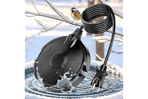 BEYOOGEEM Bird Bath Heater for Outdoors in Winter, 120W Birdbath Heaters for Outdoor Bird Bath Deicer Pond De-icer with Thermostatically Control, Heated Bird Bath Water Heater for Bird Chicken Livestock (Black)