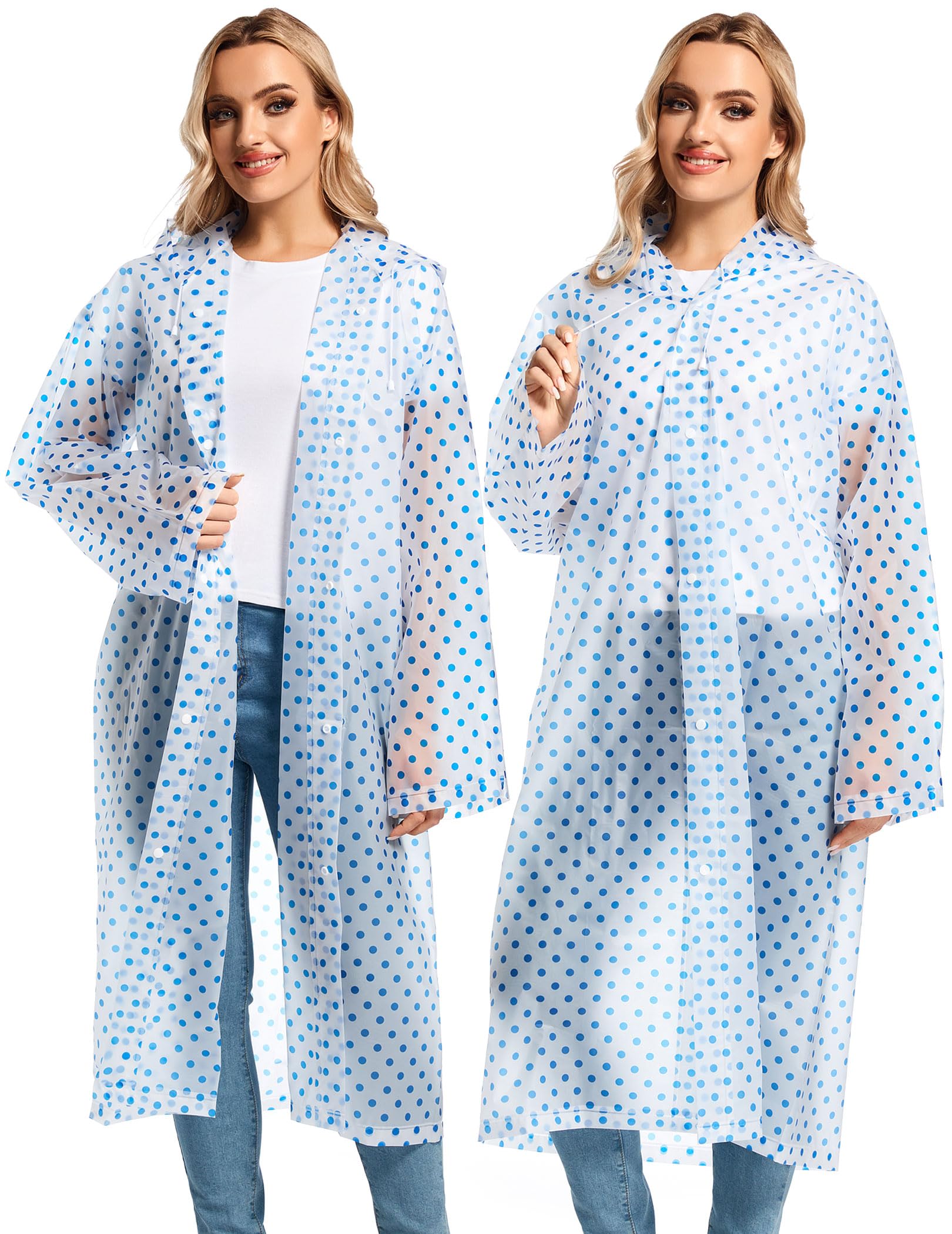 2PCS Rain Ponchos for Adults Reusable - Borogo Rain