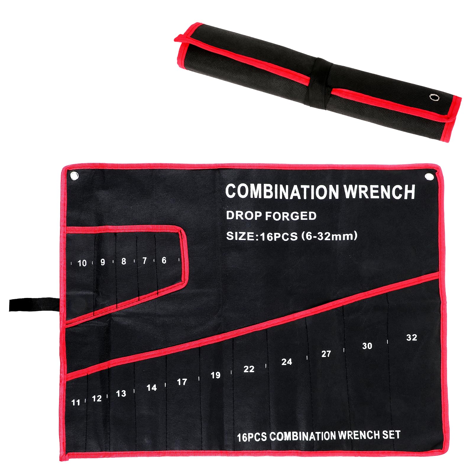 Wrench Roll Up Pouch 16-Pocket Organizer with Handle for Tool