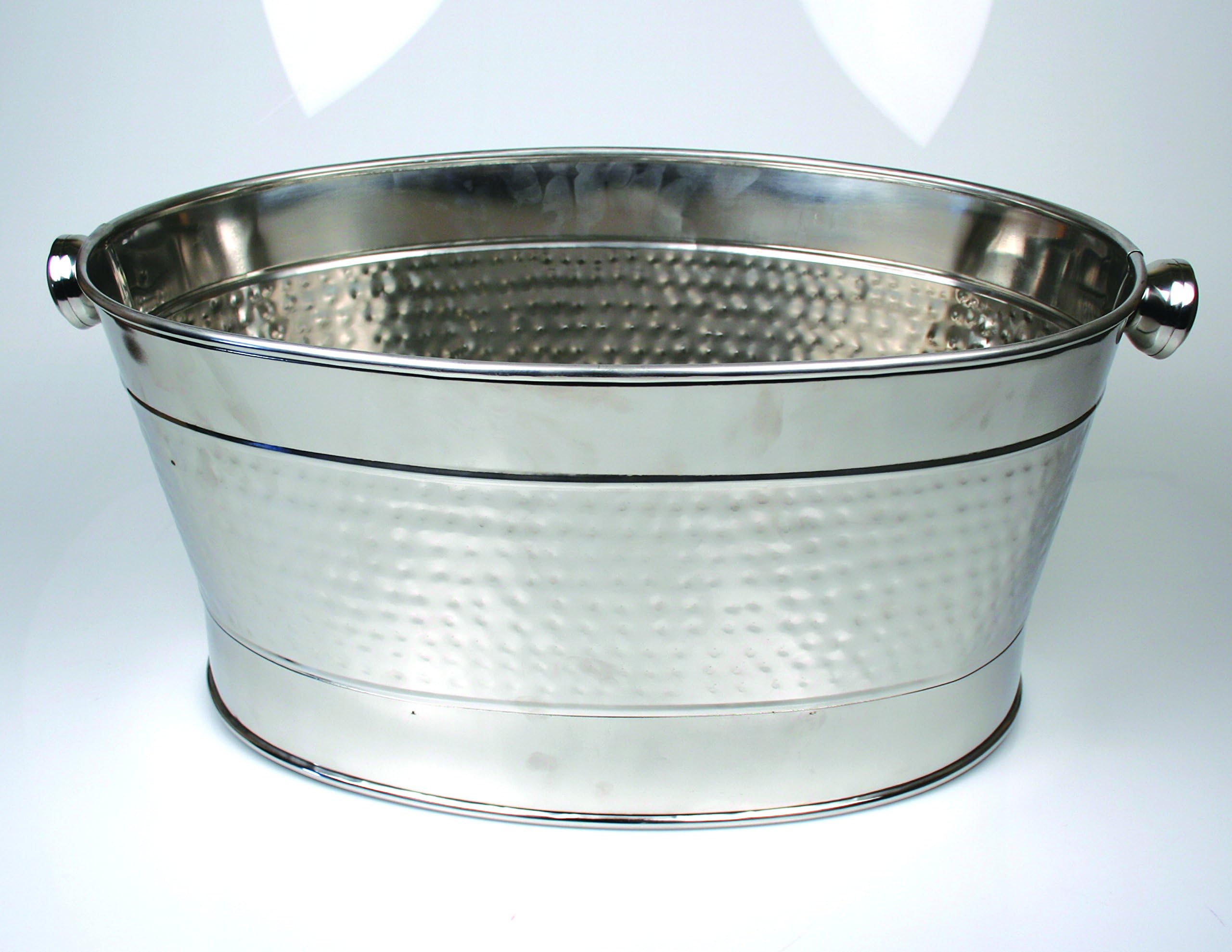 Jodhpuri Hammered Stainless Steel Party Tub, Large