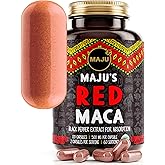 Maju Superfoods Organic Red Maca Root Capsules 120ct - Women Focused Curve Enhancement Nutrition Booster Pills, Gain for Thighs, Powder in Pill Supplement