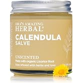 Calendula Salve, Calendula Cream, Drawing Salve, Calendula Ointment, Coconut Free Beeswax Skin Salve made with Organic Calendula and Licorice Root, Ora's Amazing Herbal, 4 oz
