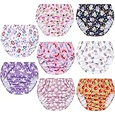 SMULPOOTI 8 Packs Reusable Plastic Underwear Covers for Potty Training and Waterproof Diaper Cover for Rubber Pants Girls 3t