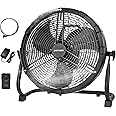 BILT HARD 16 Inch Outdoor Portable Misting Fan, Battery Operated Floor Fan with 15600mAh Detachable Battery, Outside Rechargeable Portable Fan for Patio, Camping, Travel