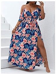 Floerns Women's Plus Size Cold Shoulder Short