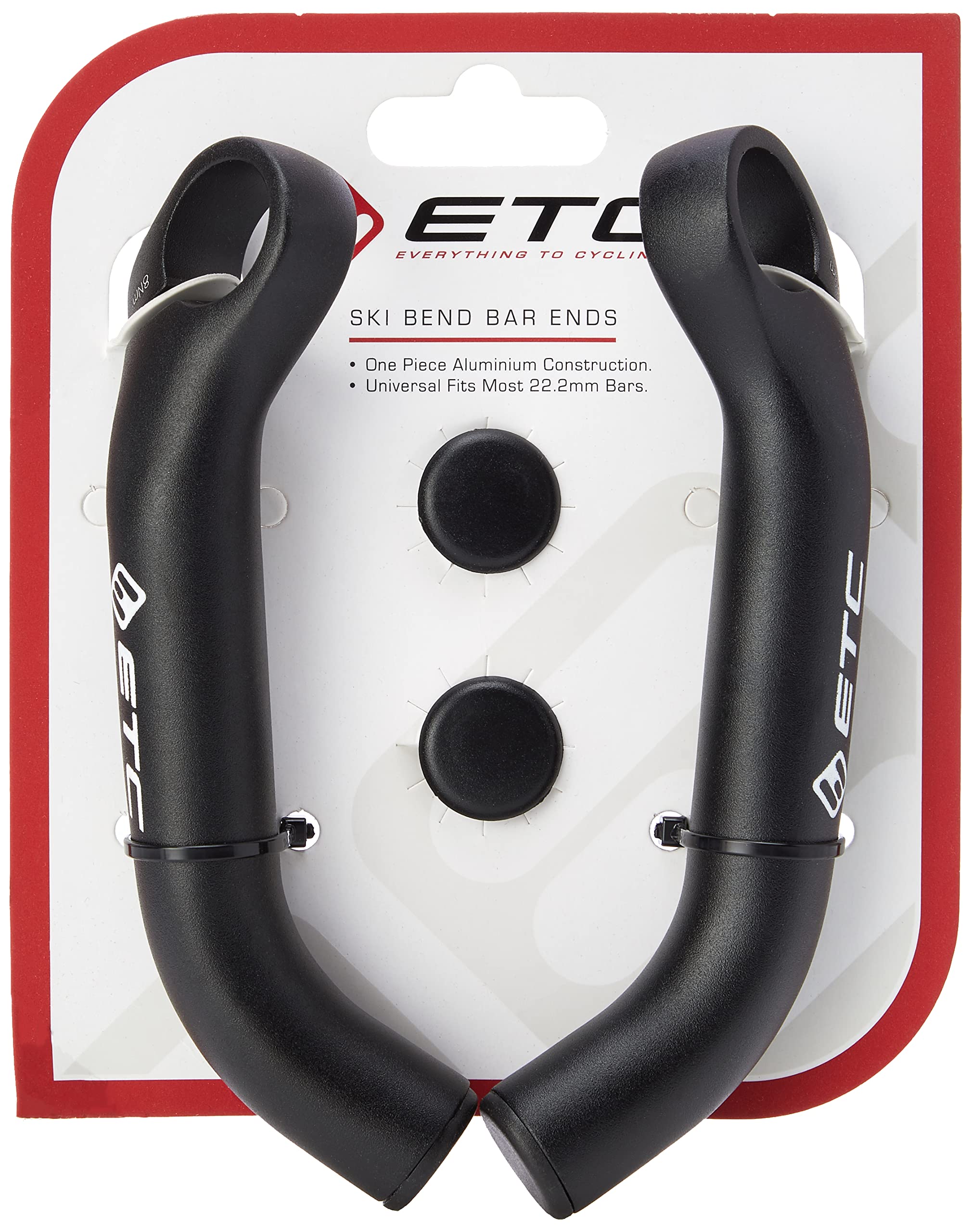 ETC Lightweight Aluminium Handlebar Ends for Mountain Bikes, Road Bikes, Universal Fit, Length 16cm