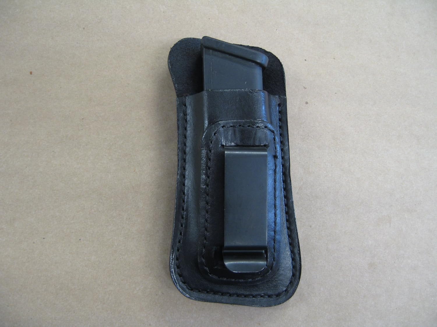 Glock 19 / 23 / 32 Leather IWB Inside Waistband Magazine Mag Pouch CCW BLACK
