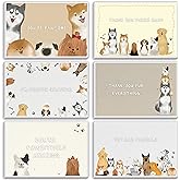 48 Dog Thank You Card Set, Dog Pun Note Cards Pack with Envelopes, Puppy Greeting Notecards Bulk, Cute Boxed Assortment Quip Cards for Gratitude, Recognition, Appreciation, 4 x 6 in