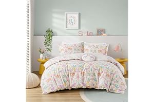 Urban Habitat Kids Queen Duvet Cover Set, Favorite Jungle Animals Fun Safari Adventures, BCI Cotton Comforter, All Sasons Bedding Reversible Duvet Cover, Sham & Pillow, Lulu, Full/Queen Purple 4 Piece