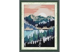 Svarog 14CT Stamped Cross Stitch Kit for Beginners - Easy & Stylish DIY Embroidery with Simple Patterns, Ideal for Women’s Relaxation | Forest Oil Painting 2 | 12.2 x 16.1 inch