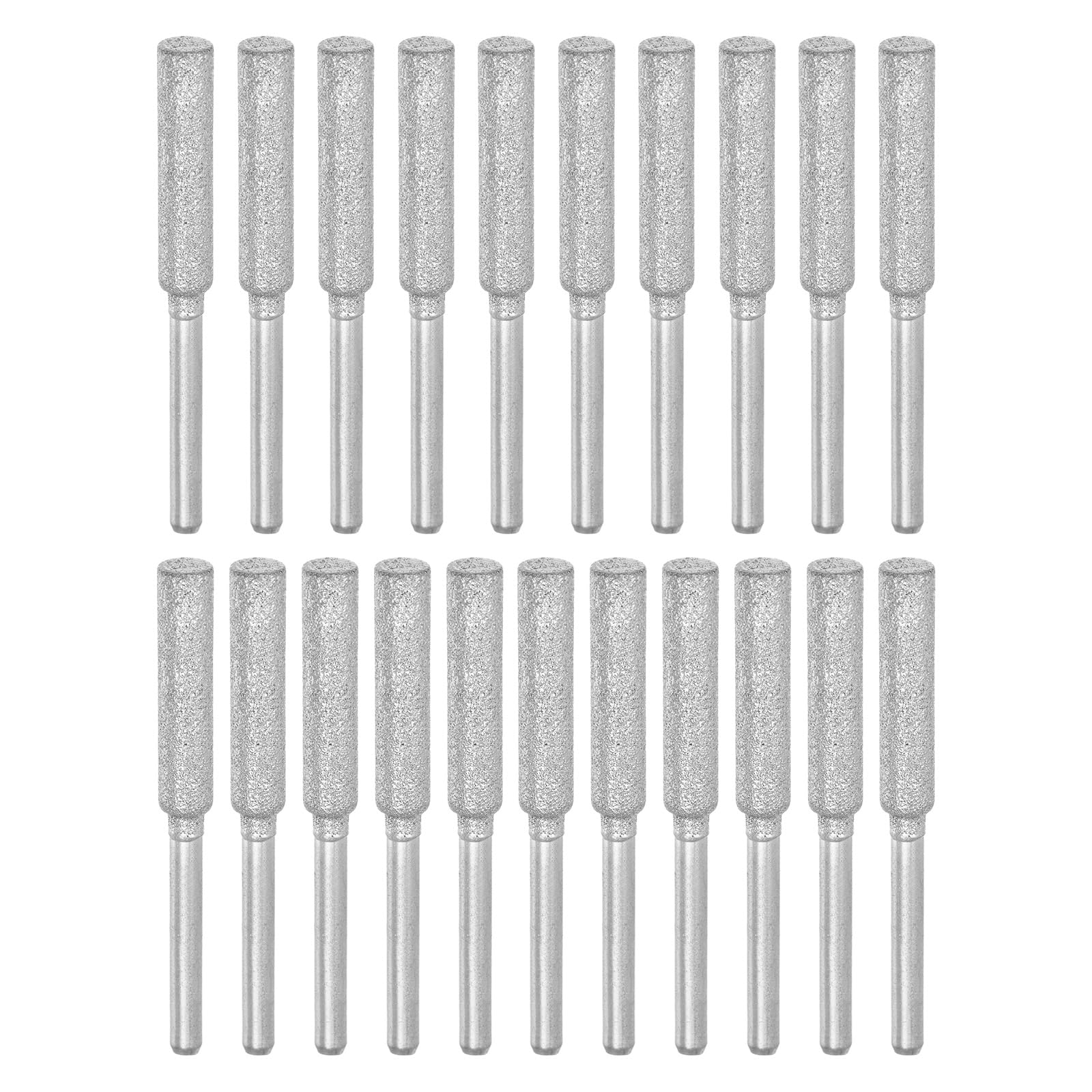 PATIKIL 21 Pcs Diamond Chainsaw Sharpener 3/16 Inch High Hardness Sharpening Stone Polishing Chainsaw Sharpening Kit Grinding File Tool for Chain Saw Stone Jewelry Wood, Silver(4.8mm)