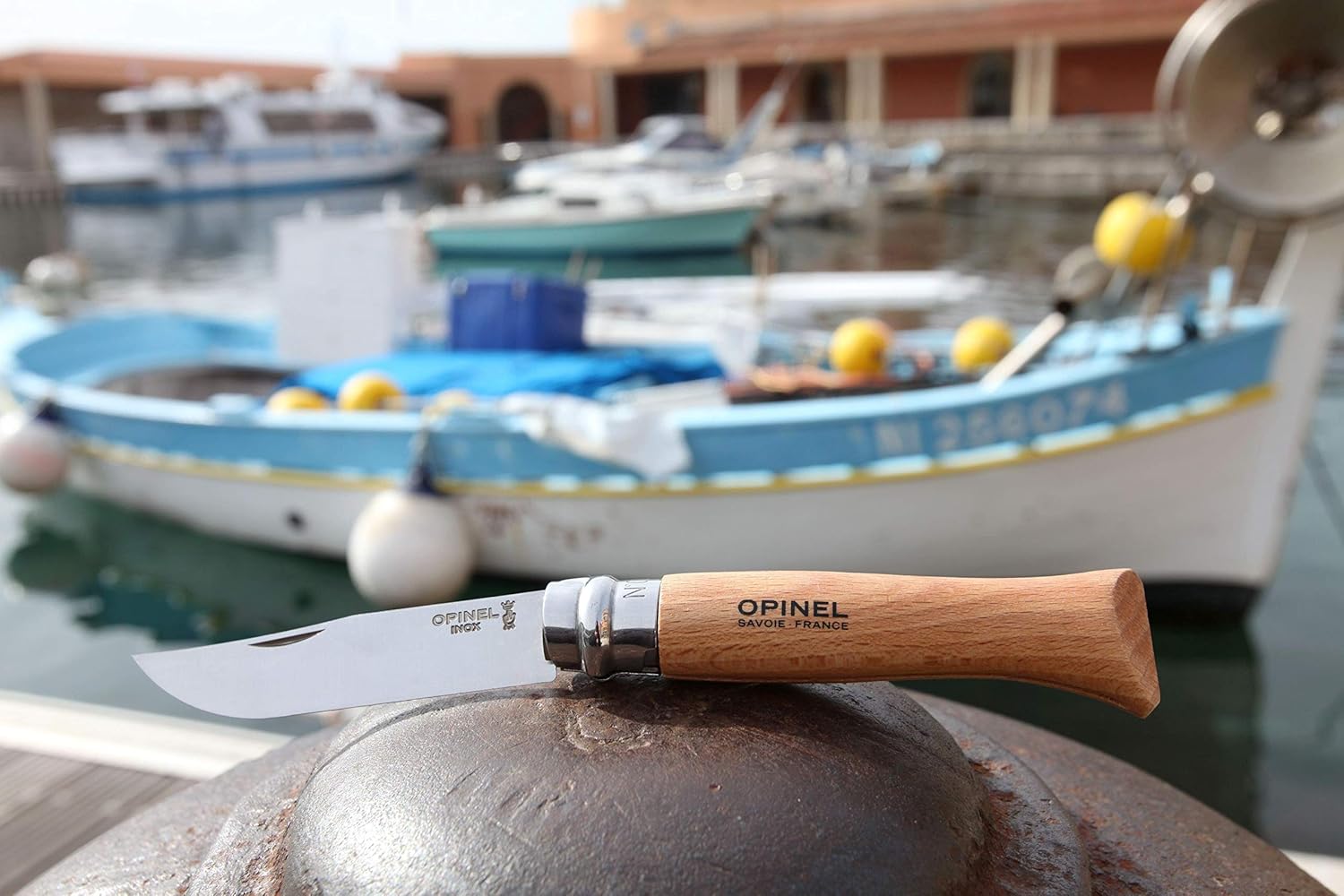 Opinel No.08 Stainless Steel Folding Knife with Beechwood Handle : Folding Camping Knives : Sports & Outdoors