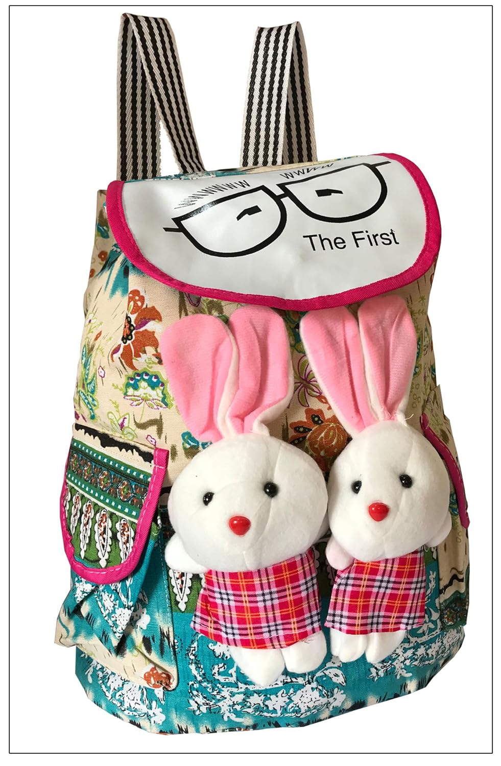 sndia women's canvas cute teddy printed backpack, random colour