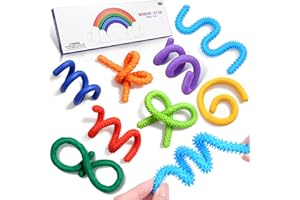 CHESLICR Christmas Stocking Stuffers Gift for Kids, 8Pack Fidget Toys Silicone Sensory Sticks for ADHD Autism Autistic Quiet Classroom Prize Silent Airplane Travel Car Toy Anxiety Stress Relief for Adults