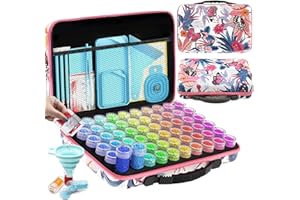 ARTDOT 60 Slots Diamond Painting Storage Containers Kits for Adults, Portable Peinture Diamant Rangement with Diamond Art Acc