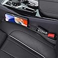 Homaupt Car Seat Gap Filler, 2 Pack PU Leather Fill The Gap Between Seat and Center Console, Seat Crevice Blocker Stop Things