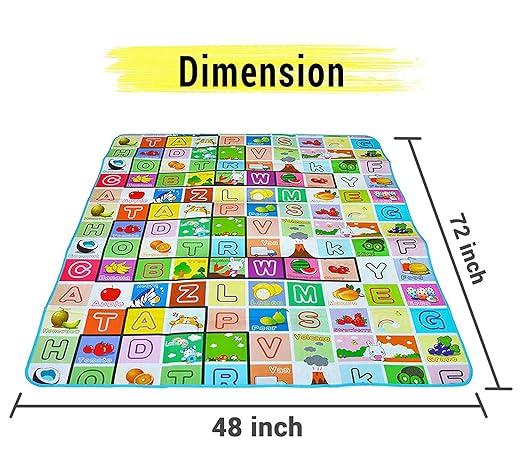 Sonani Baby mats Waterproof Double Side Big Soft (6 Feet X 5 Feet) Crawl Floor Matt for Kids Picnic School Home Large Size with Zip Bag to Carry, Baby mat Water Proof