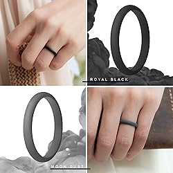 ThunderFit Stackable Silicone Wedding Rings for