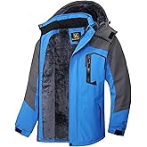 Keevoom Mens Winter Jackets Ski Snow Coats Warm Waterproof Hooded Raincoats Snowboarding Windproof Lined Windbreaker