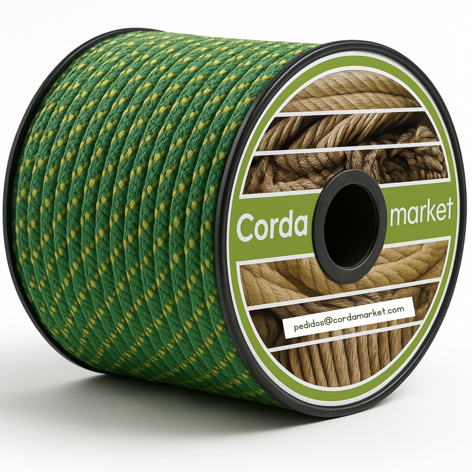 Cordamarket Driza CDMKDAV080025 Unisex Adult Unisex Adult Rope, Yellow/Green, 25