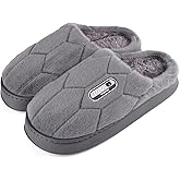 ZICKYO Plus Size House Slippers for Men Warm Plush Wide Width Fuzzy Slippers Soft Memory Foam Large Size Bedroom Slipper Indoor Outdoor Shoes Size 7-16