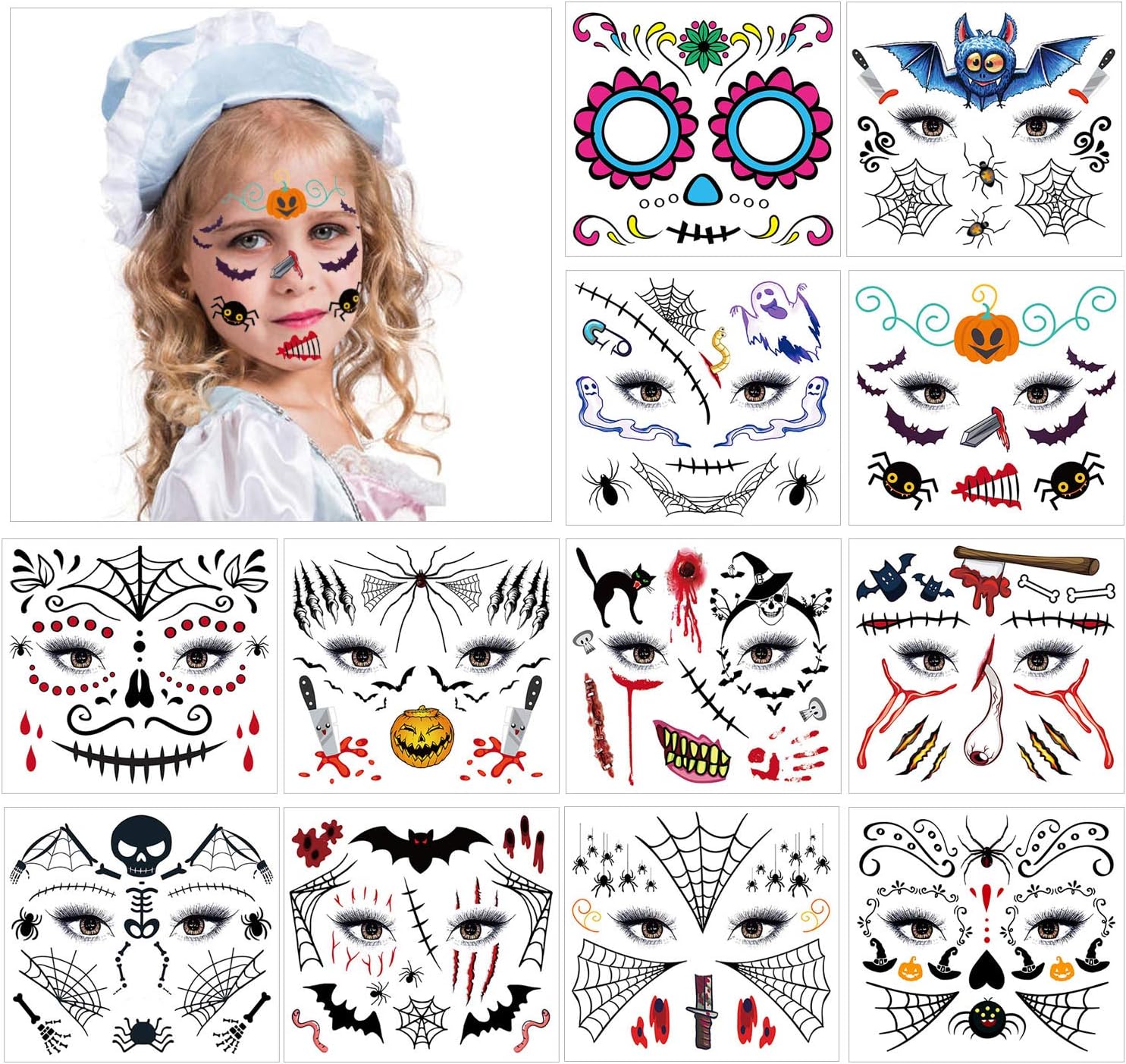 Kit de tatuajes faciales para disfraces de #Halloween por 8,99€