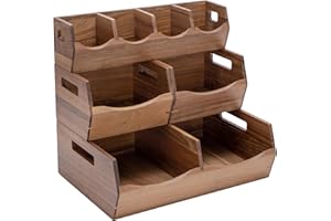 Seville Classics Acacia Wood Premium Organizer Storage Bins for Kitchen Silverware, Pantry, Closet, Office Desk, Pens, Utensi
