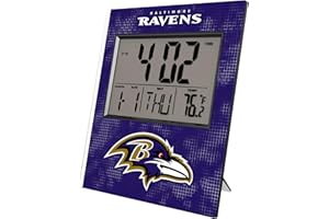 Keyscaper Baltimore Ravens Cross Hatch Digital Desk Clock