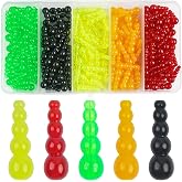 Stacked Fishing Beads,200pcs Plastic Fishing Lure Beads Tackle Trout Beads Tapered Bead Fishing Lure Making Supplies for Walleye Rig Inline Spinner Rig Saltwater Freshwater