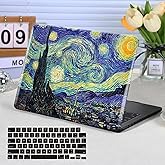 Funut for MacBook Air 13.6 inch Case 2025 2024 2023 2022 Release M2 M3 M4 A3240 A3113 A2681, Funut Plastic Laptop Hard Shell Case & Keyboard Cover for M2 M3 M4 MacBook Air 13 inch, Van Gogh Starry Sky