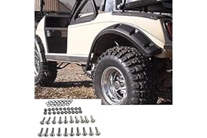 HUSKEY PARTS COMPANY Huskey 4PCS Club Car DS Golf Cart Fender Flares with Stainless Steel Hardware for DS 1993 & Up G&E Models,Constructed of Impact-Resistant ABS plastic for Lifted Golf Cart with Offroad Tires
