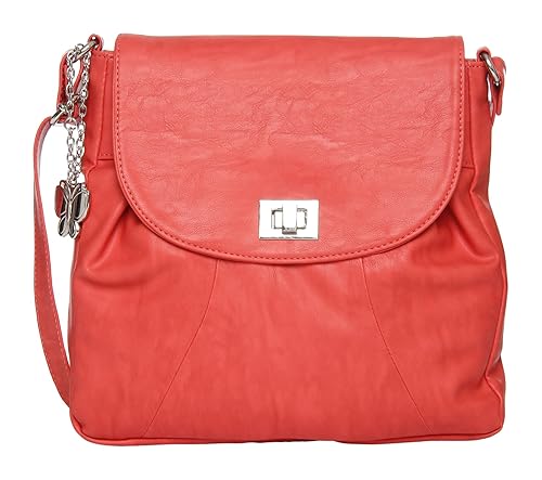 Butterflies Women Sling Bag (Red) (BNS 0614RD)
