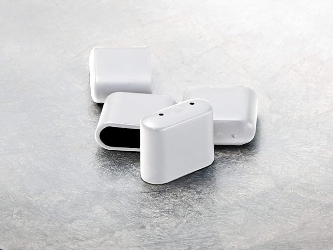 greemotion Fußkappen-Set für Klappsessel Toulouse, Ersatzkappen aus Kunststoff, gegen Verrutschen und Verkratzen, 4-tlg., wei