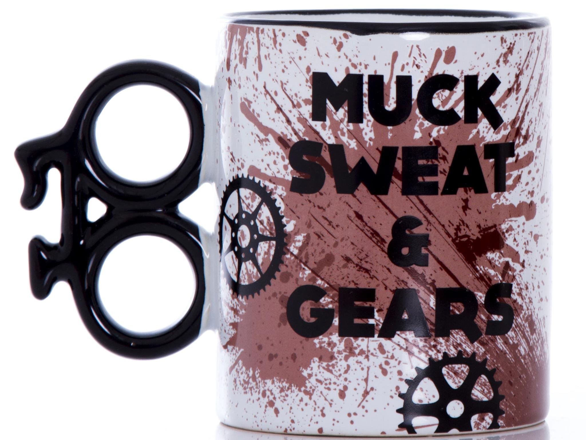 Boxer Gifts Funny Cycling Gift Mug – Muck Sweat & Gears – Novelty Bike Gifts For Men Cyclists – Mountain Biking Presents