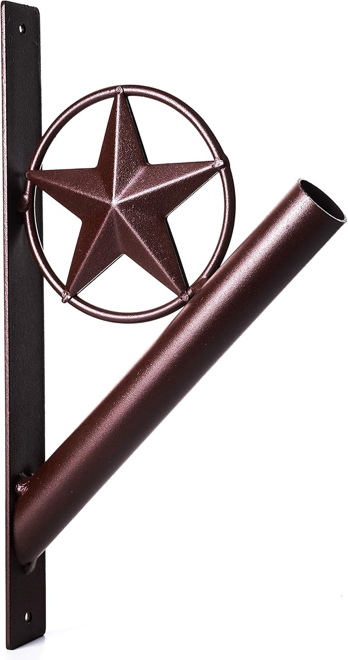 Amazon.com : EcoRise Flag Pole Holder - Texas Rustic Iron Star Bracket
