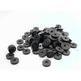 Sealing Rubber Gasket Washers Fit for 3/8 inch Compression Shut-Off Angle Valve Cap (Pack of 100 (Black))