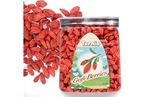 Ternio Organics Goji Berries - 8.2oz/232g - 100% Natural Goji Berries - No Sulfates and Additives - Large Berries - Suitable for Making Goji berry tea, Powder, Oat Food and Snacks.