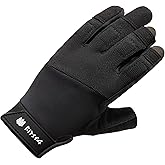 FitsT4 Sports Sailing Gloves Padded Palm Glove 3 Finger Water Resistant Moisture Wicking Kayaking Paddling Gloves for Sailing, Yachting, Fishing