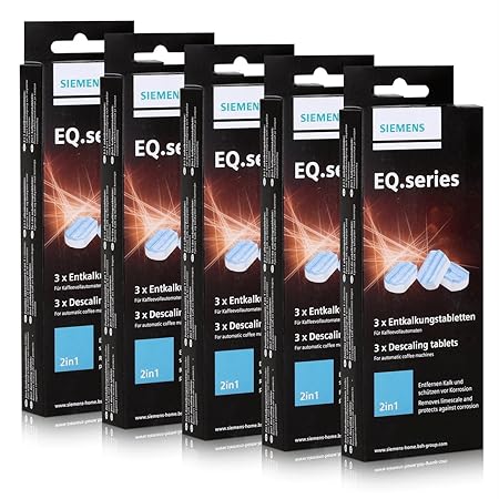 5er Pack Entkalkungstabletten 2in1 für Kaffeevollautomaten / Siemens EQ.series TZ80002