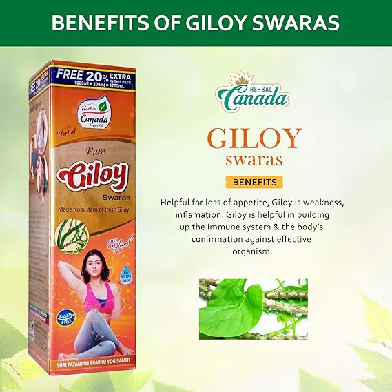 Buy Herbal Canada Giloy Juice 1 Ltr Best For Immunity Booster Cough Cold Fever Infection Neem Tulsi Giloy Ashwangandha With Free Tulsi Drop 30ml Online At Low Prices