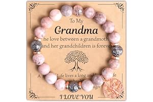 Parma77 Mothers Day Gifts for Grandma Mimi Nana, Tree of Life Bracelet, Natural Stone Nana Grandma Mimi Bracelets for Women