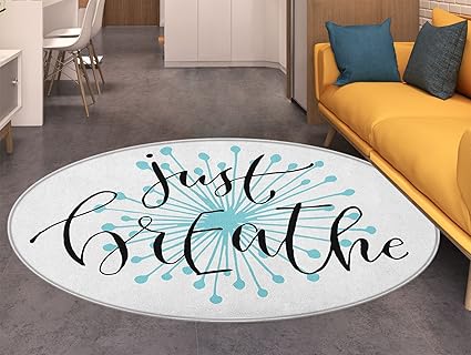 Amazon Com Just Breathe Round Area Rug Carpet Quotation For